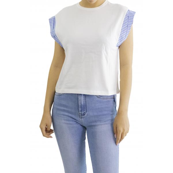 T shirt con manica colorata Only
